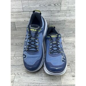 Hoka One One Bondi‎ 4 Blue Yellow Running Shoes Womens 9.5 1007862 HSYL